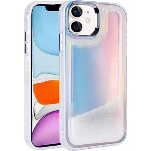 Case 4u Apple iPhone 12 Kılıf Airbagli Renkli Arka Yüzey Boncuk Tasarımlı Kumul Kapak Şeffaf