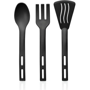 3lü Mini Plastik Spatula Kaşık Çatal Servis Seti Takımı