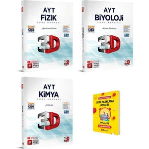 3D Yayınları AYT Fizik Kimya ve Biyoloji Soru Bankası - Telefon Tutucu