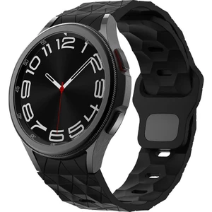 Galaxy Waych 5 44MM KRD-116 20MM Futbol Desenli Spor Tasarımlı Silikon Kordon-Siyah