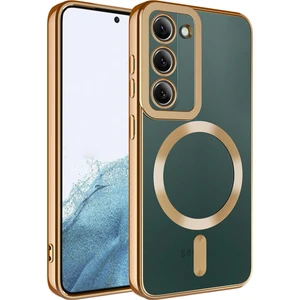 Galaxy S23 Plus Kılıf Magsafe Wireless Şarj Özellikli Setro Silikon-Gold