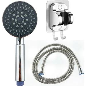 Luna Fonksiyonlu Duş Başlığı   Yapışkanlı Mafsal ve Örgülü Duş Hortumu Seti