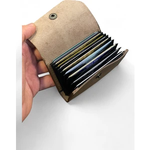 MAT DERİ Kartlık Gerçek Deri Akordiyon Cüzdan Yatay Küçük Kredi Kartlık