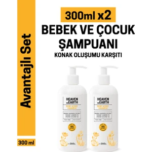 Heaven On Earth Konak Önleyici Bebek ve Çocuk Saç ve Vücut Şampuanı 300 ml X 2 Vegan Parabensiz