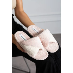 Modafrato Bella Çapraz Kadın Ev Terliği Kışlık Terlik Sessiz Taban