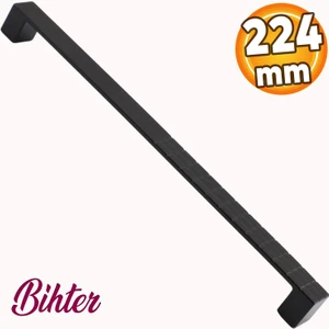 Bihter (224 mm - 22.4 cm) Siyah Metal Mobilya Mutfak Dolabı Çekmece Dolap Kapak Kulpu Kulbu Kulpları