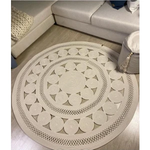 Moda Cardin Jüt Çift Taraflı Yuvarlak Halı