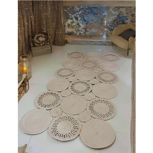 Jüt Hasır El Örgüsü Halı Kilim Yıkanabilir Çift Taraflı Oval