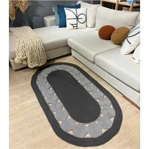 Moda Cardin Jüt Çift Taraflı Oval Halı