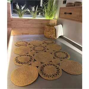 Moda Cardin Jüt Çift Taraflı Oval Halı