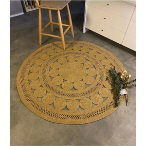 Moda Cardin Jüt Çift Taraflı Yuvarlak Halı