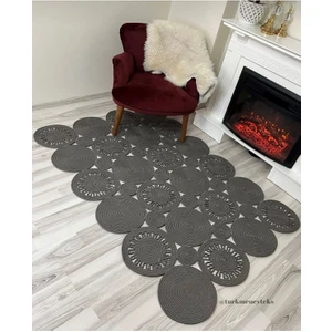 Moda Cardin Jüt Çift Taraflı Oval Halı