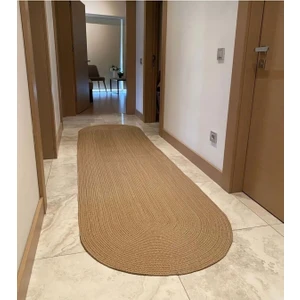 Moda Cardin Jüt Çift Taraflı Oval Halı