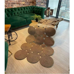 Moda Cardin Jüt Çift Taraflı Oval Halı