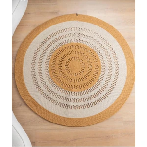 Hasır Jüt Halı El Örgüsü Halı Kilim Yıkanabilir Çift Taraflı Yuvarlak