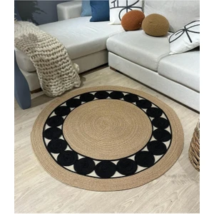 Moda Cardin Jüt Çift Taraflı Yuvarlak Halı