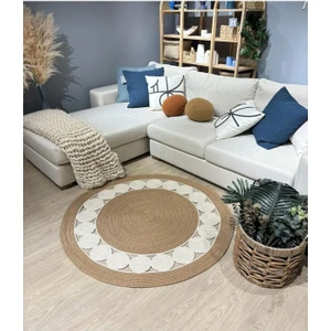 Moda Cardin Jüt Çift Taraflı Yuvarlak Halı