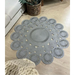 Moda Cardin Jüt Çift Taraflı Yuvarlak Halı