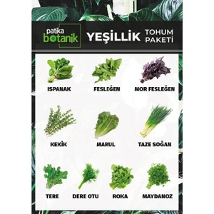 Patika Botanik 10 Çeşit Yeşillik Tohum Paketi 3000+ Tohum