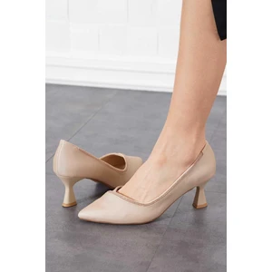 Ventes Şerit Taşlı Kadın 7 Cm Stiletto Saten Kumaş Ayakkabı