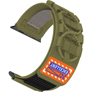 Apple Watch Uyumlu 44MM KRD-112 Orbital Örgülü Halat Tasarımlı Naylon Kumaş Hasır Kordon-Yeşil