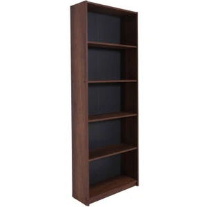 adore mobilya Modern 5 Raflı Kitaplık-Koyu Ceviz (Oslo Ceviz) 64X182X26 cm