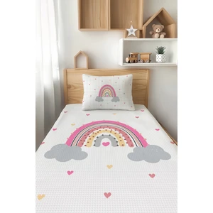 Talia Home Renkli Gökkuşağı Desenli Tek Kişilik Çocuk Pike Takımı