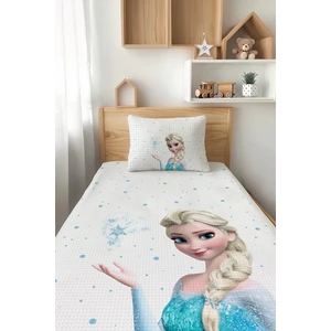 Talia Home Karlar Ülkesi Mavi Elsa Desenli Tek Kişilik Çocuk Pike Takımı