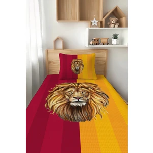Talia Home Sarı Kırmızı Aslan Taraftar Tek Kişilik Çocuk Pike Takımı