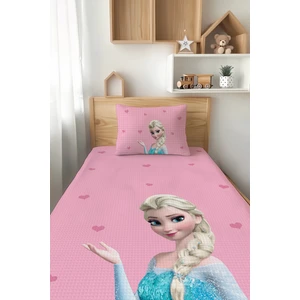 Talia Home Pembe Elsa Desenli Tek Kişilik Çocuk PİKETakımı Tlap-069