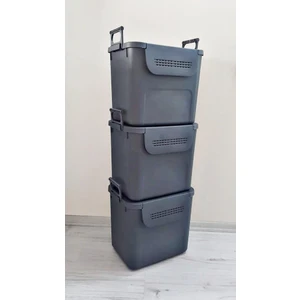 Motek  Mybox 3X30 Litre Kulplu Çok Amaçlı Organizer Saklama Kutusu-Mt-35