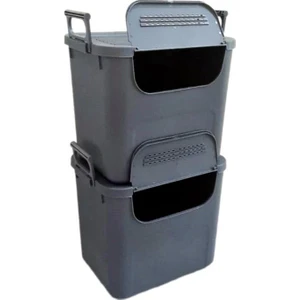 Motek  Mybox 2X30 Litre Kulplu Çok Amaçlı Organizer Saklama Kutusu-Mt-35