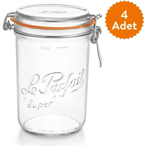 Le Parfait Super Terrines Klipsli/contalı Cam Kavanoz 1l (4 Adet)
