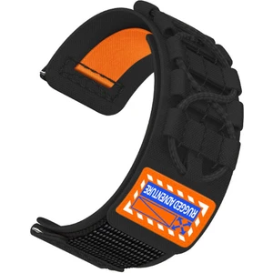 Galaxy Watch 46MM KRD-112 22MM Orbital Örgülü Halat Tasarımlı Naylon Kumaş Hasır Kordon-Siyah