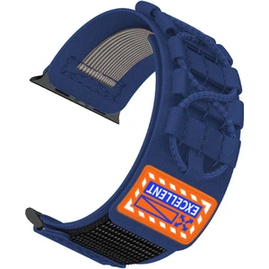 Apple Watch Uyumlu 40MM KRD-112 Orbital Örgülü Halat Tasarımlı Naylon Kumaş Hasır Kordon-Mavi