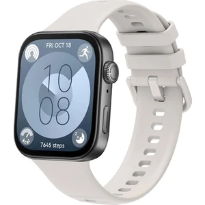 Huawei Watch Fit 3 Band Serisi Klasik Kordon Silikon Strap Kayış-Starlight