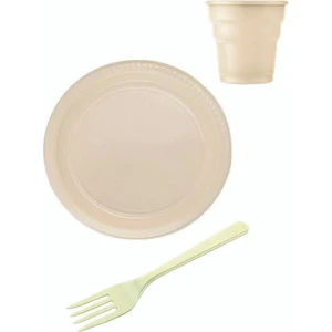 Plastik Tabak Bardak Çatal Seti 25 Li