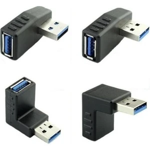 USB 3.0 90 Derece Çevici Dönüştürücü Adaptör Seti USB Köşe Dirsek 4in1