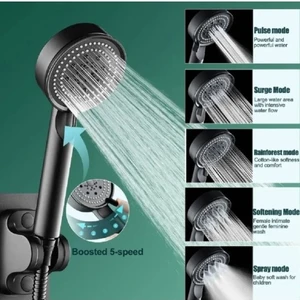 5 Kademeli Duş Başlığı Siyah