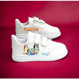 Lias Shoes Mavi Köpek Aile Baskılı Çocuk Spor Ayakkabı Sneakers