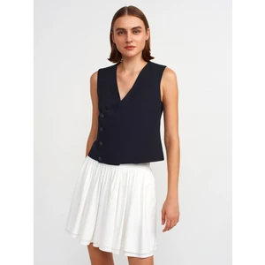 60557 Asimetrik Kruvaze Yelek-Siyah