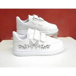 Lias Shoes Gümüş Kelebek Baskılı Çocuk Spor Ayakkabı