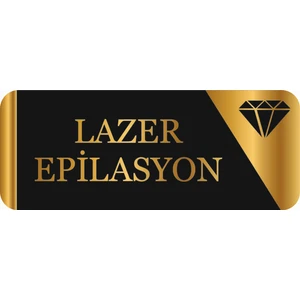 Güneş Lazer Dekoratif Lazer Epilasyon Yazılı Gold Aynalı Pleksi Yönlendirme Levhası
