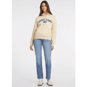 Kapüşon Yaka Desenli Bej Kadın Sweatshırt Gj Hood Reg Guess J - Organıc Co/pl