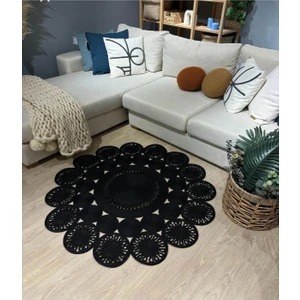 Moda Cardin Jüt Çift Taraflı Yuvarlak Halı