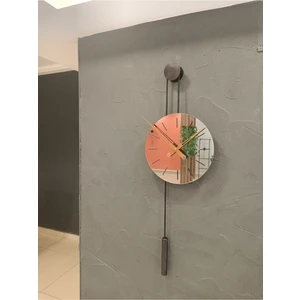 MetaQuartz Aksesuar Yuvarlak Pendulum Blackclock Duvar Saati 