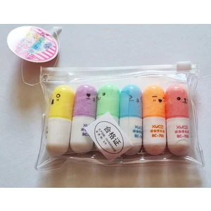 6'lı Çantalı Tombul Kapsül Fosforlu Kalem