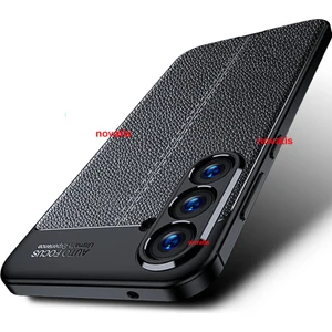 Samsung Galaxy A15 Kılıf Kamera Korumalı Deri Görünümlü Yumuşak Mat Silikon Soft Premium Kapak