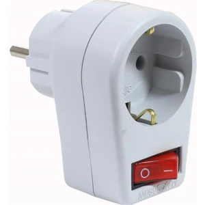 Almera Topraklı Anahtarlı  Fiş Priz Erkek Dişi Beyaz