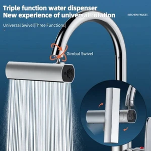 & Shower 360° 4 Farklı Modlu Fonksiyonel Şelale Perlatör Musluk Batarya Ucu Başlığı